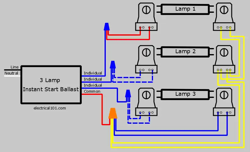 3 Lamp Series-Parallel to Parallel Lampholder Wiring Diagram