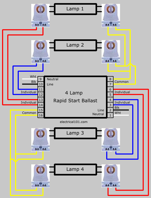 Series Ballast Lampholder Wiring 2 And 4 Lamps