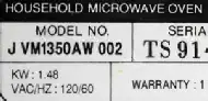 Built-in Microwave Label