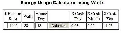 Energy Calculator Example