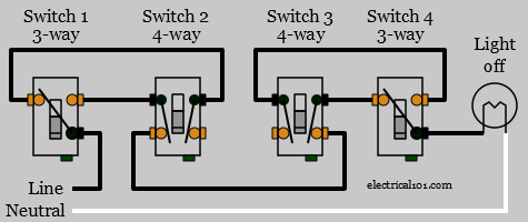 Toggling 4-way Switch Wiring Diagram